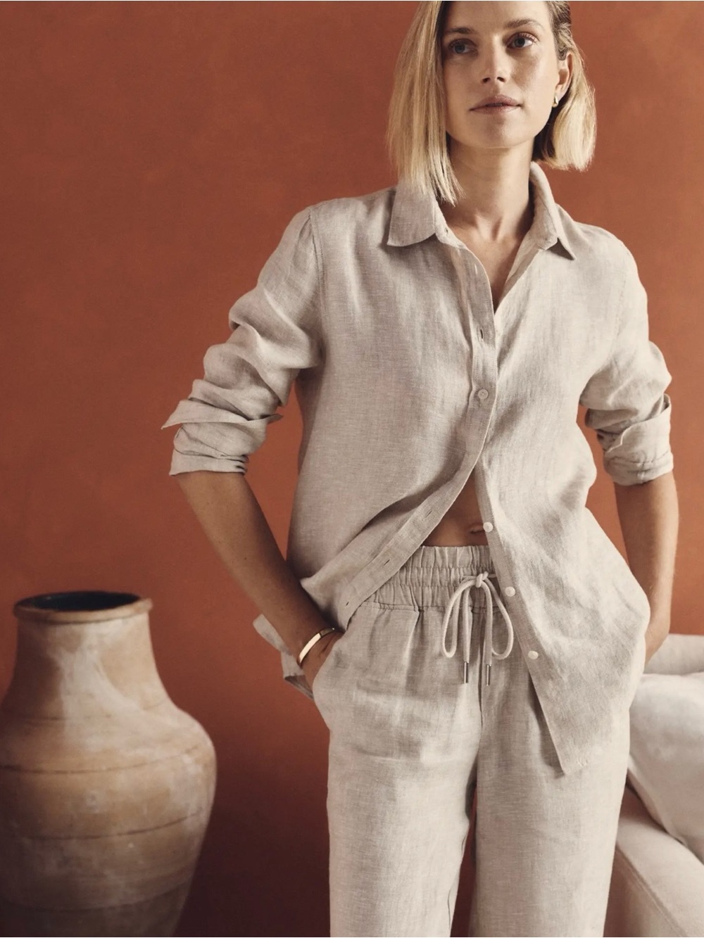 100% Linen Button-up Shirt